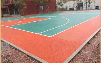 合川青陽藥業31m*18m彩色透水籃球場